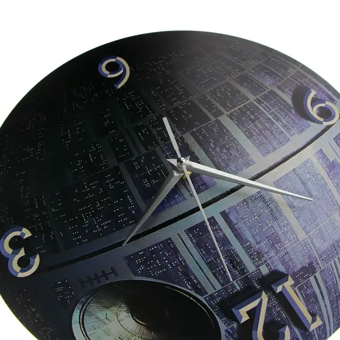 Horloge murale 3D à motif d'étoiles de la mort