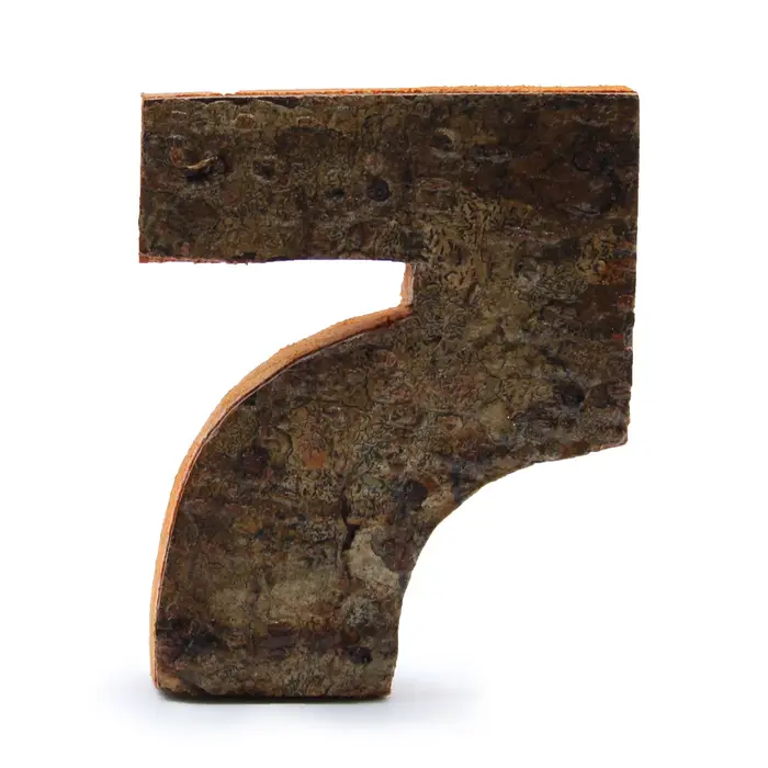Rustic Bark Number - 7  - 7cm