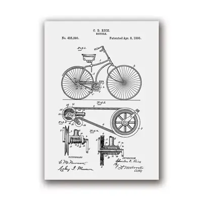 Affiches de peinture sur toile de vélo, art mural de vélo, impressions de brevet, art de cyclisme, d