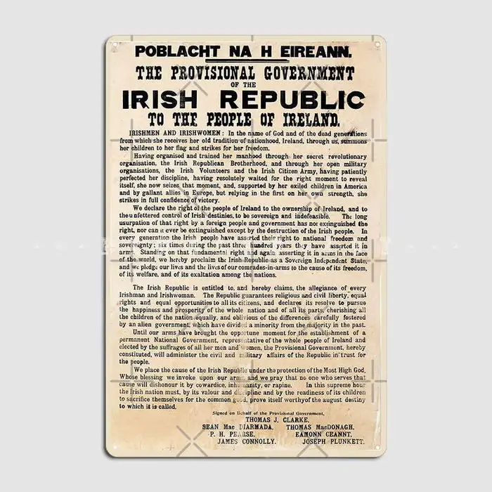 Affiche murale en métal pour la diversification des propers irlandais