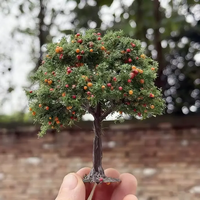 ✦   1 pièce Décoration réaliste d'arbre fruitier, modèle miniature pour table de sable, décoration d