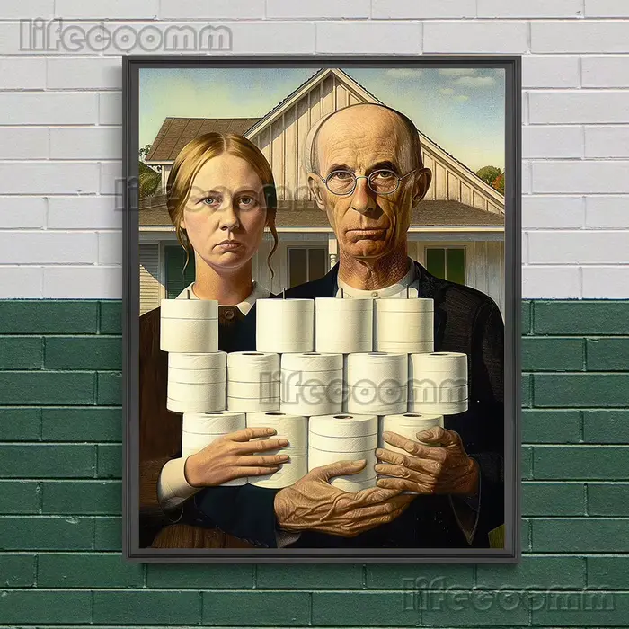 Affiche et impression d'art drôle de salle de bains et de toilettes