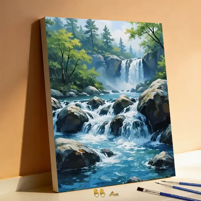 Peinture par numéros Huacan : Cascade