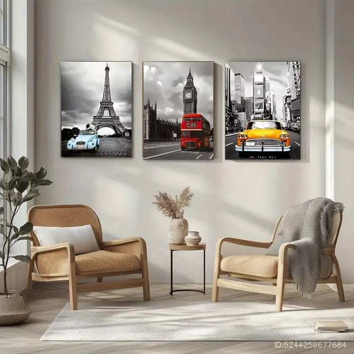 3 ensembles d'affiches en toile