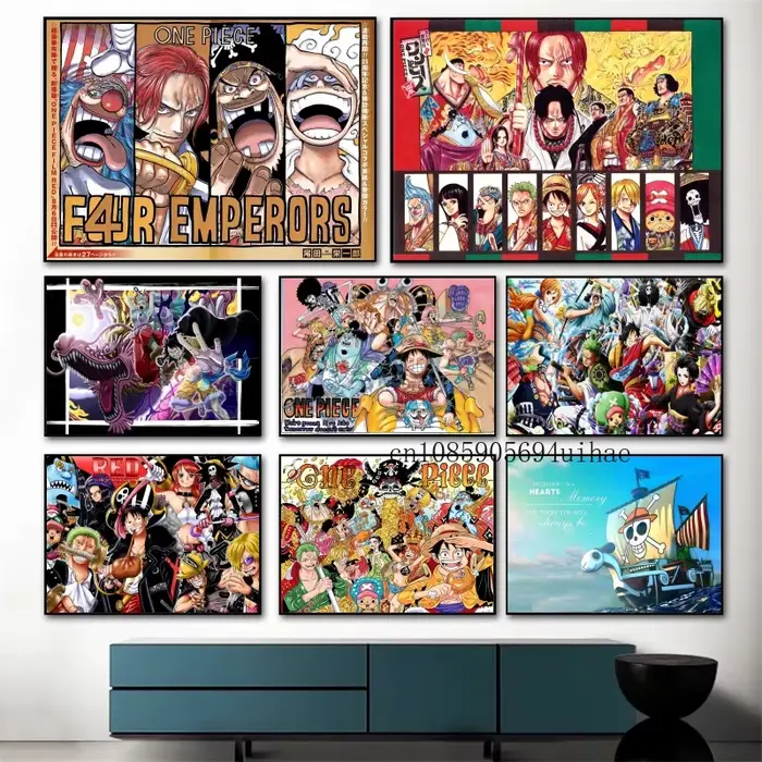 Affiche de personnage de dessin animé Luffy classique