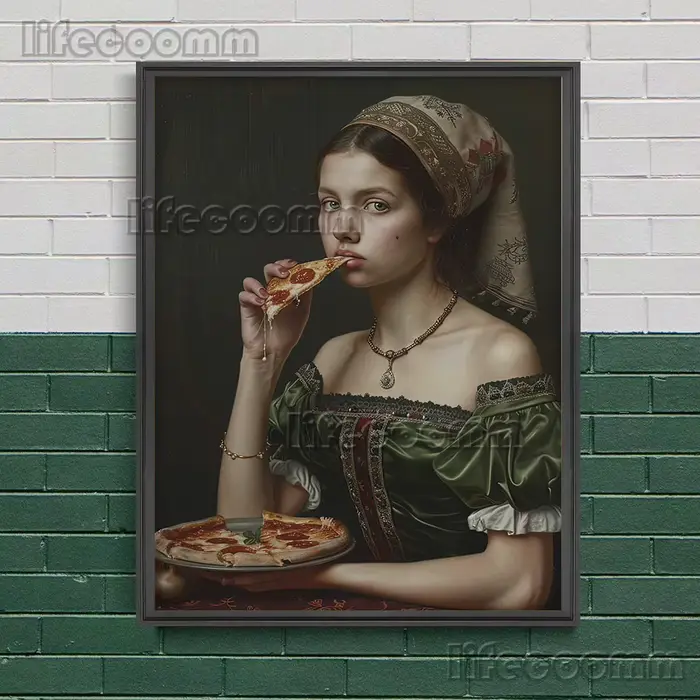 Affiche d'art de parodie vintage de femme de Renaissance