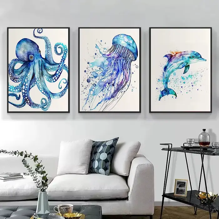 Affiche murale en forme d'animal de mer