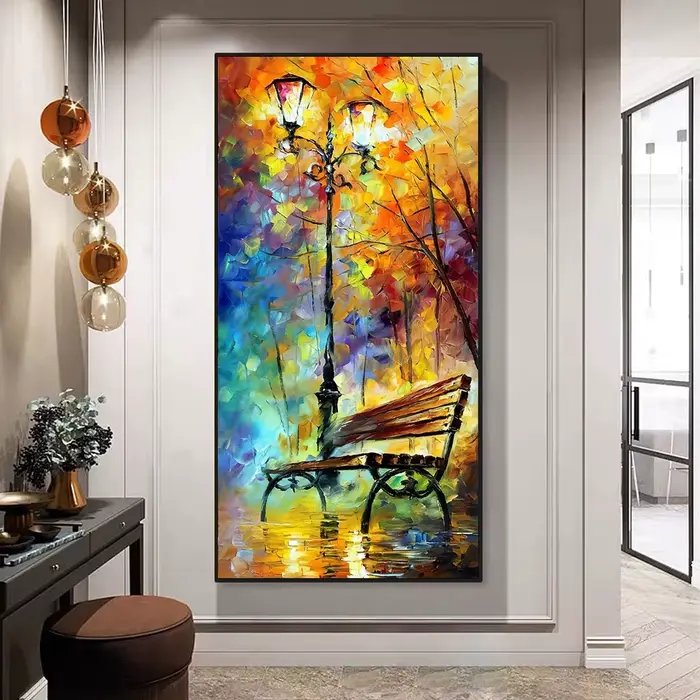 Toile de banc de lampadaire abstrait