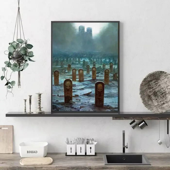 Pologne artiste Zdzislaw Beksinskis œuvres d'art affiche esthétique sombre surréalisme toile peinture mur Art pour salon décor à la maison
