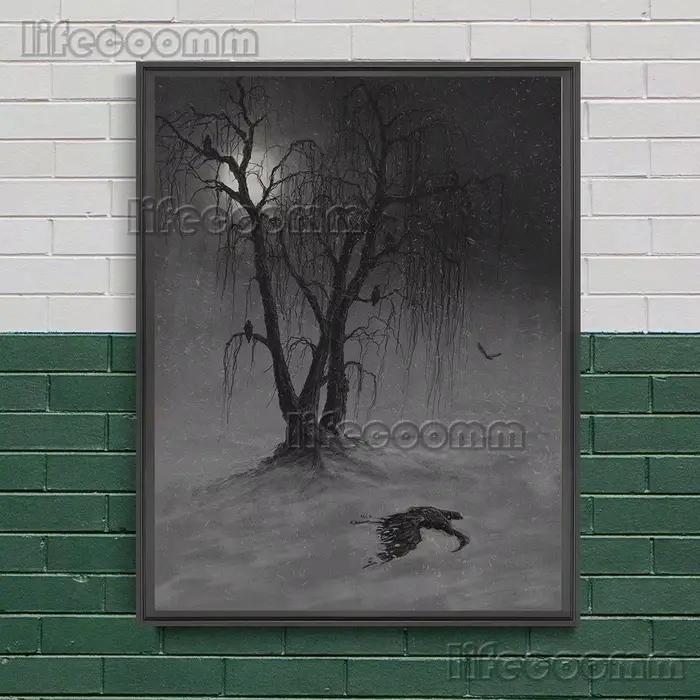 Toile d'art mural abstrait noir-blanc