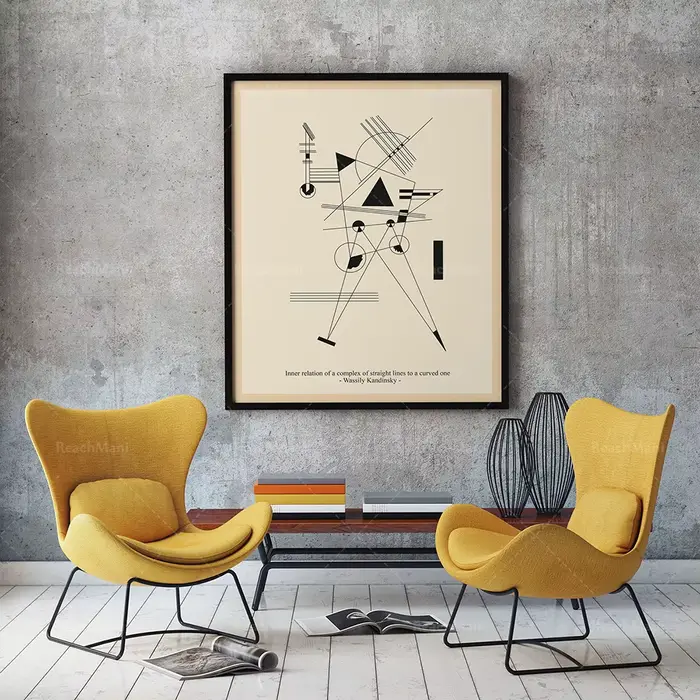 Collection d'ensemble de dessin au trait Wassily Kandinsky, 6 affiches