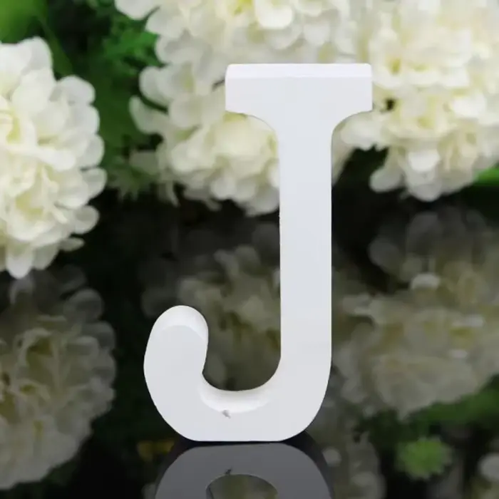 Lettre en bois blanche avec nom de l'alphabet personnalisé, accessoire de décoration murale pour la