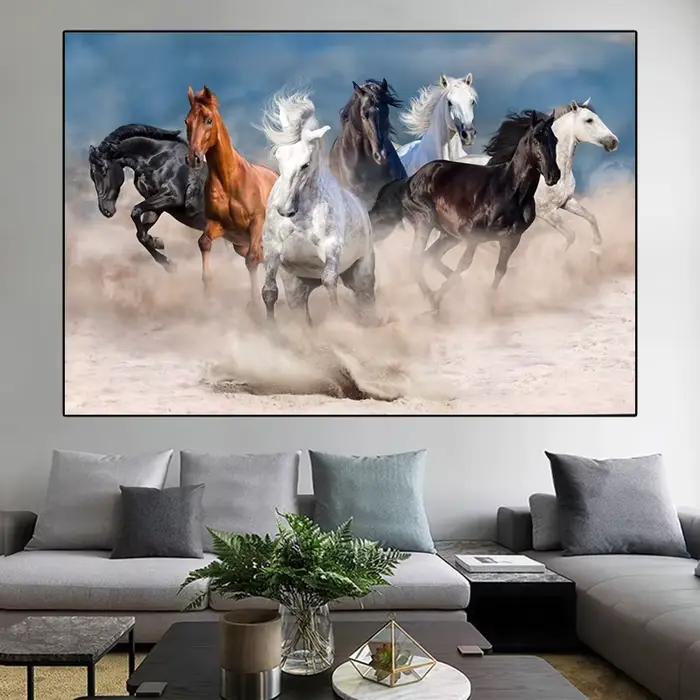 Belle peinture sur toile de cheval arabe