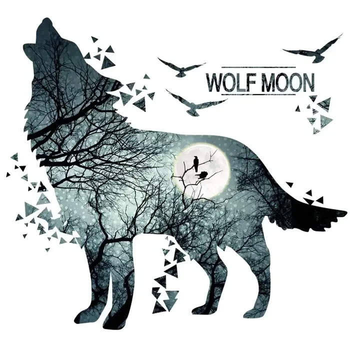 Autocollants muraux Horrific Wolf Forest, autocollants muraux animaux à faire soi-même pour chambre 