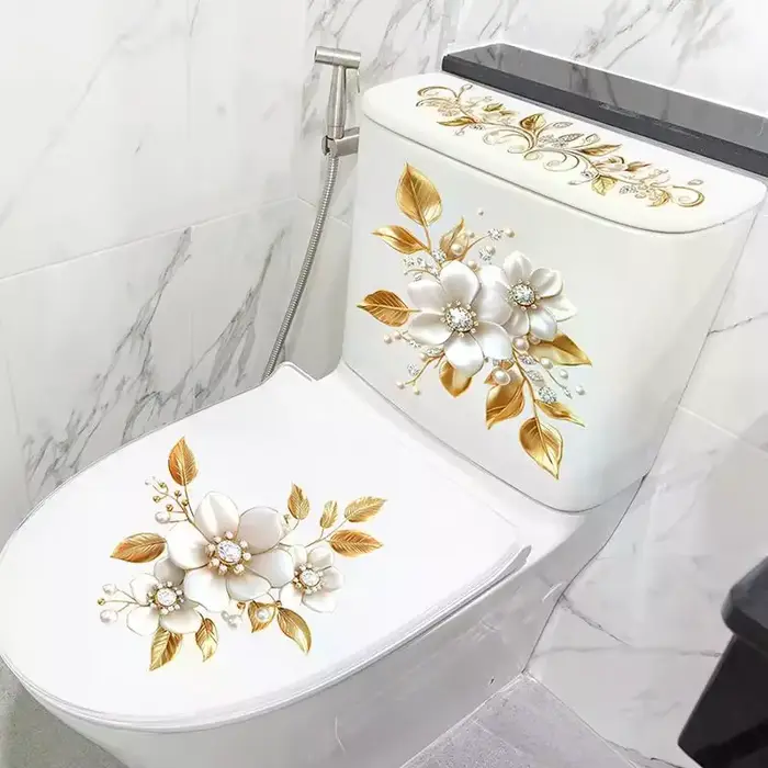 Papier peint décoratif floral doré créatif pour la maison