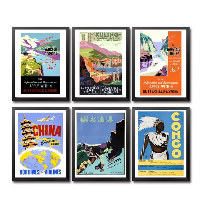 Affiche de voyage vintage, Cannes, Chine, Congo, CriferrCuba