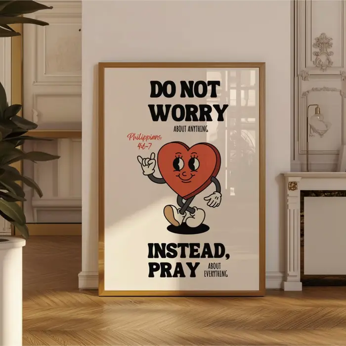 Affiche d'art mural avec versets bibliques chrétiens des Philippiens