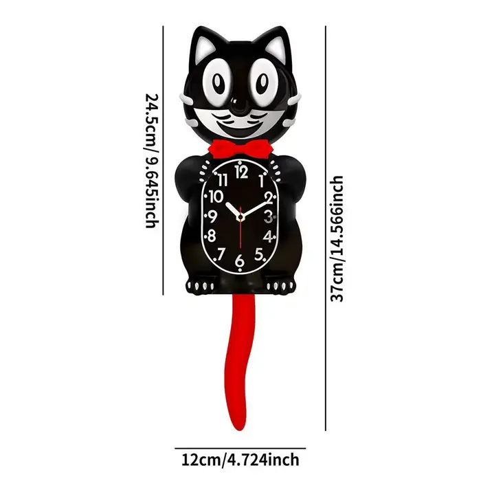 Horloge classique chat mignon avec pendule à queue pivotante, Design créatif, cadeau rétro, décorati