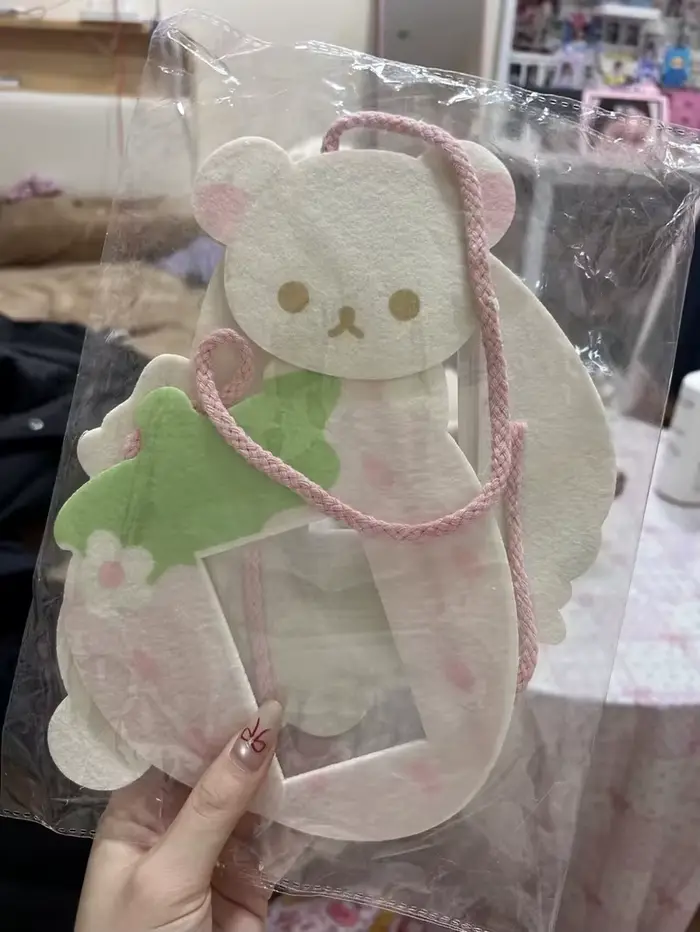 Cadre photo suspendu double connecté Rilakkuma Cartoon Strawberry Bear