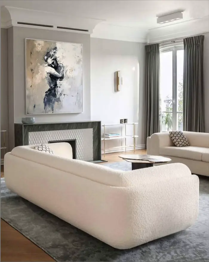 Peinture à l'huile abstraite peinte à la main pour femme
