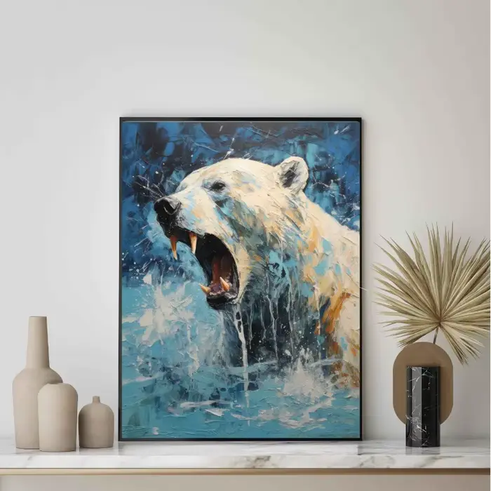 Toile d'art mural avec animaux abstraits