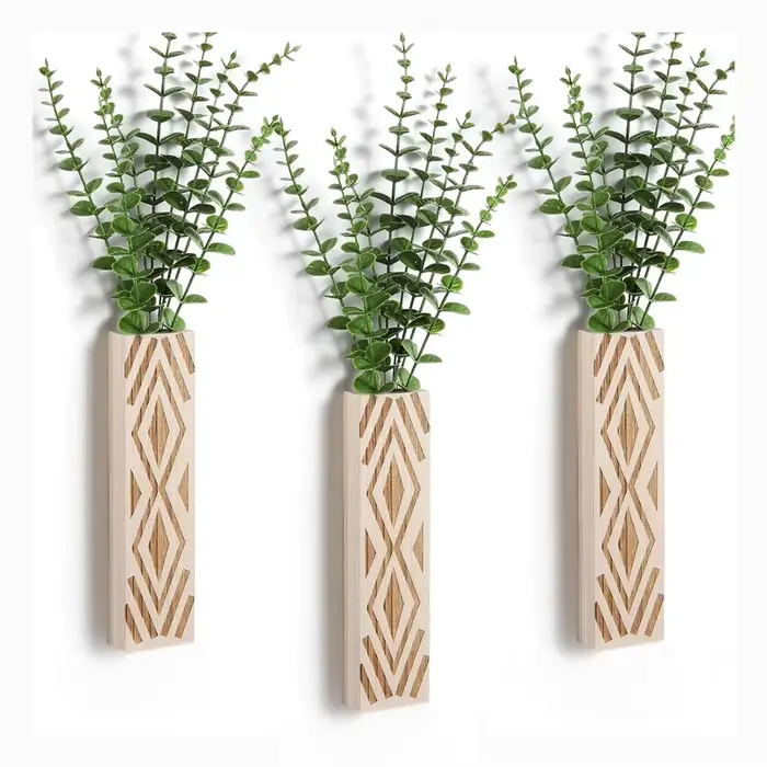 Vase mural en bois de style bohème pour la décoration de la maison