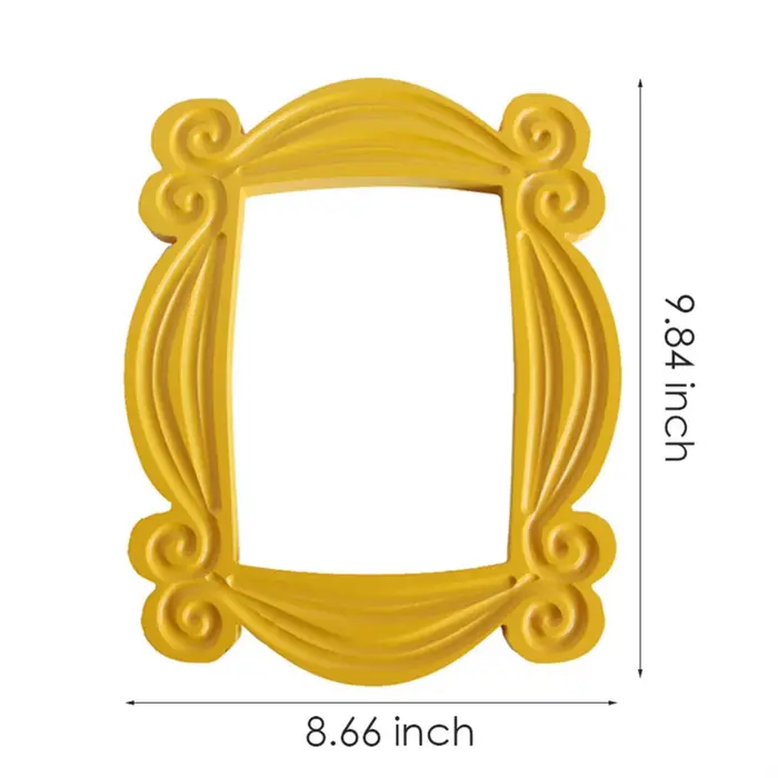 Cadre de porte en bois Monica fait à la main, série télévisée Friends, jaune, cadres photo Mon, rectangle, décoration d'intérieur à collectionner, cadeau de collection