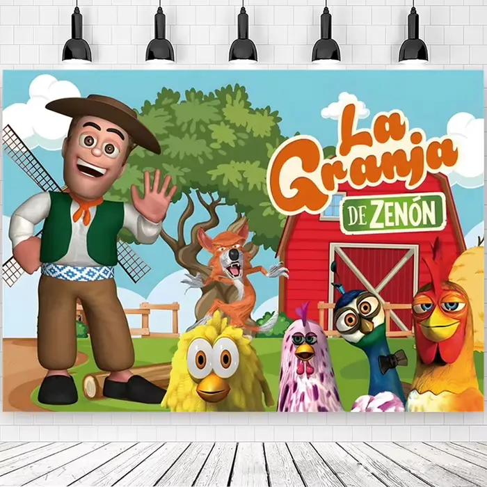 Thème De ferme d'herbe verte La Granja De Zenon fond De fête personnalisé décorer enfants 1er anniversaire bébé douche