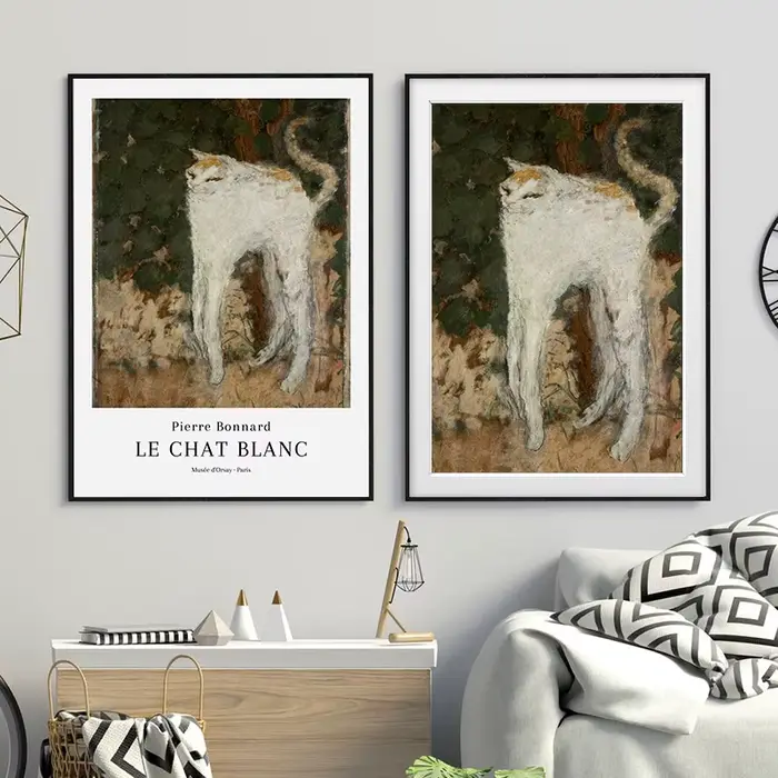 Pierre Bonnard Le Chat Blanc affiche d'exposition Meme