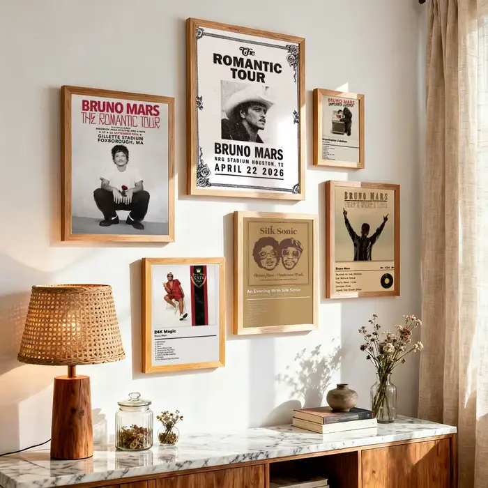 Affiche de rappeur B-Bruno Mars, impressions d'art mural minimalistes modernes pour chambre à coucher, salon, décoration esthétique contemporaine, cadeau