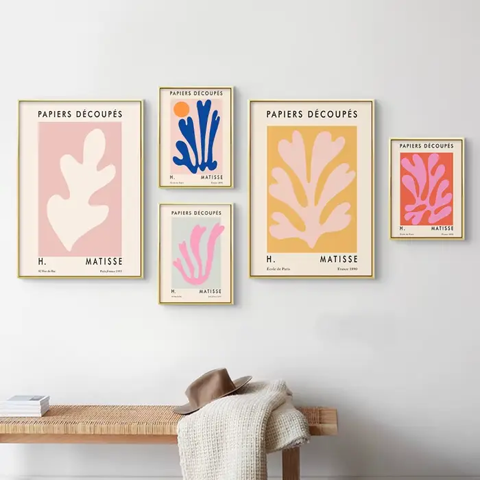 Henry Matisse – affiche d'exposition avec feuille colorée, toile d'art murale abstraite pour décoration de maison