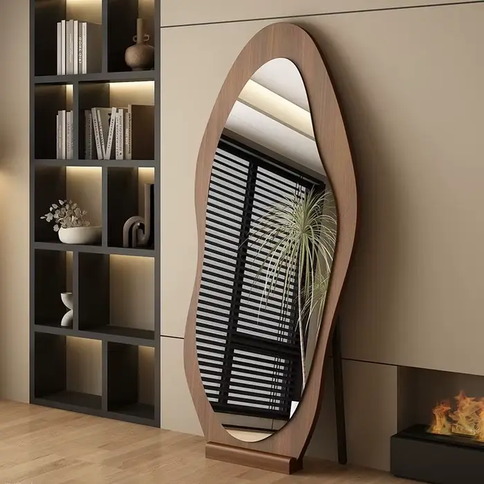 Présentoir Rectangle miroir Luxe ensemble cadre Salon miroir créatif nordique Espelho Grande Para Quarto meubles de maison accessoires