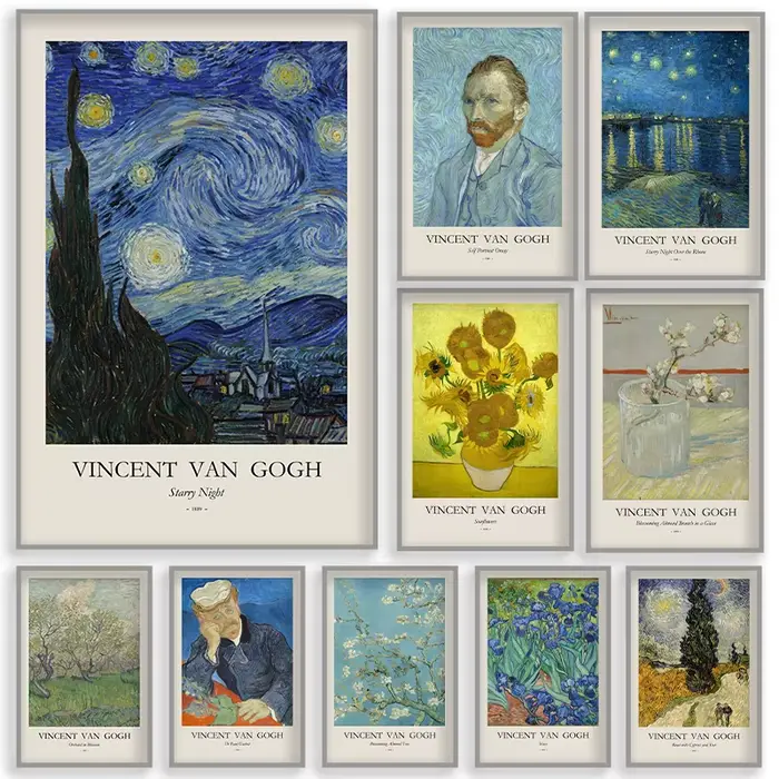 Dewprint Vincent Van Gogh célèbre peinture toile affiches tournesol la nuit étoilée mur Art salon chambre décor sans cadre