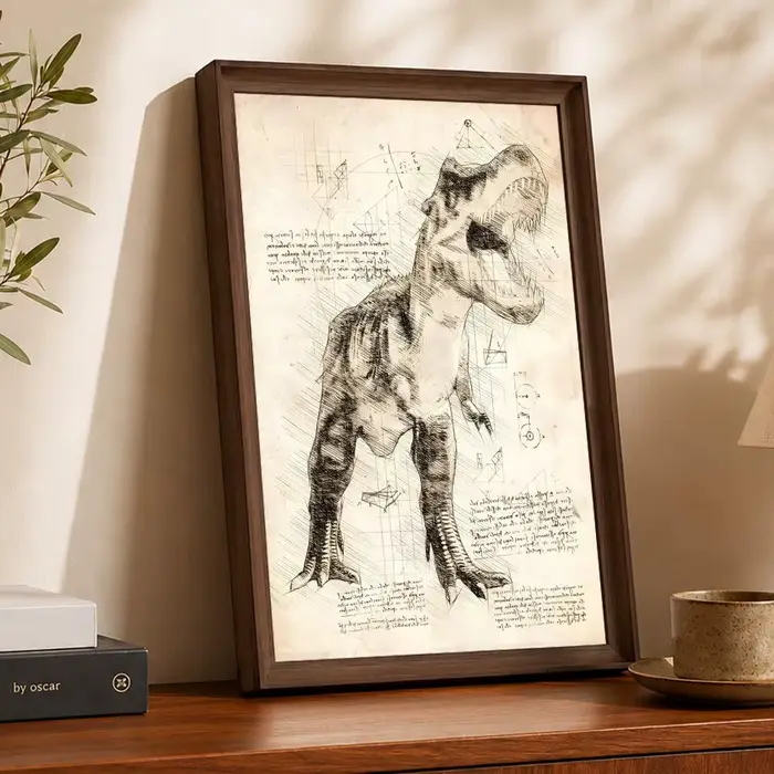 Affiche autocollante de la série dinosaures R-Retro
