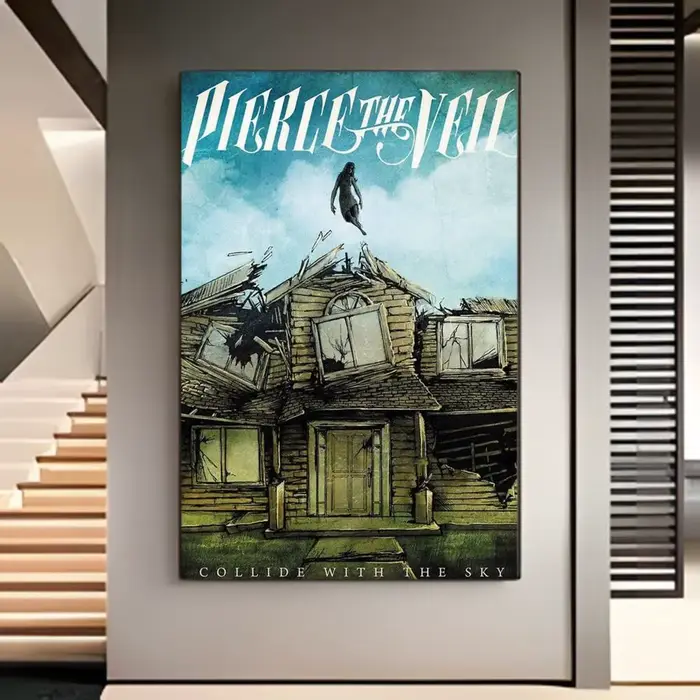 Affiche de groupe de rock P-Pierce The Veil, peinture murale de film américain, décoration murale po