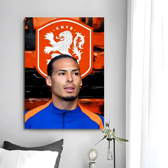 Affiche autocollante de la star du football V-Virgil van Dijk