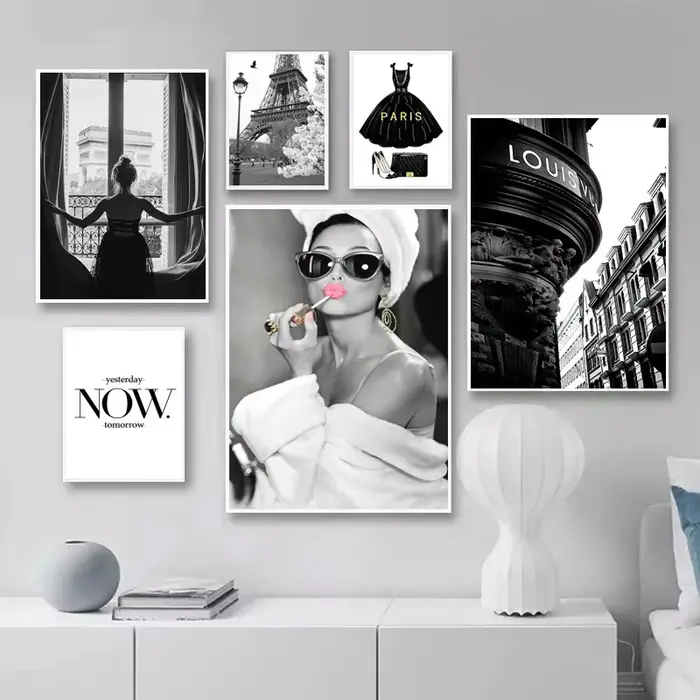 Peinture sur toile de luxe avec citations de super voiture et coco pour femme