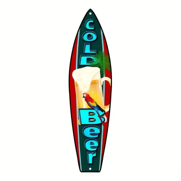 Panneau d'art mural en bois pour la maison, panneau de planche de surf, décor de boissons, plage, bi