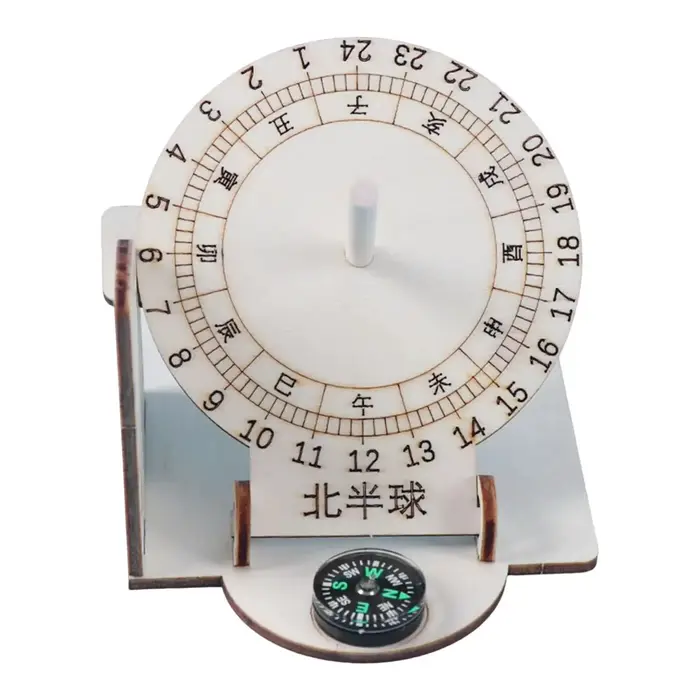 Horloge solaire équatoriale à monter soi-même, construction en bois, modèle scientifique, aide pédagogique, jouets éducatifs pour enfants, accessoires de bureau