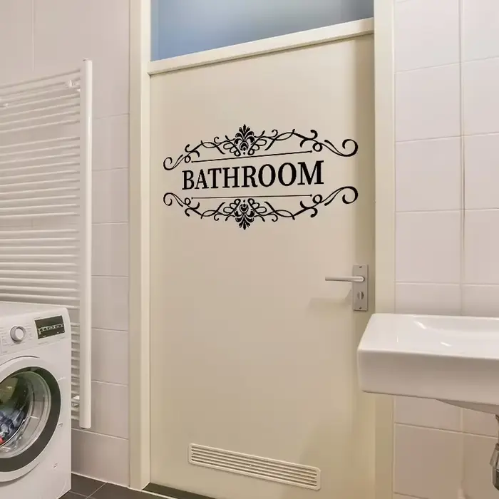 HOToilet-Autocollants décoratifs en vinyle pour porte et mur