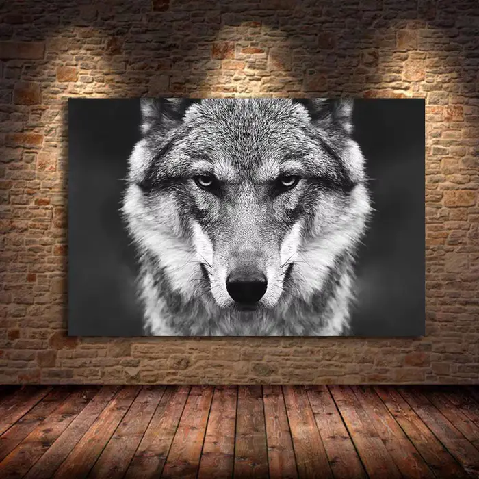 Tableau d'art mural tête de loup