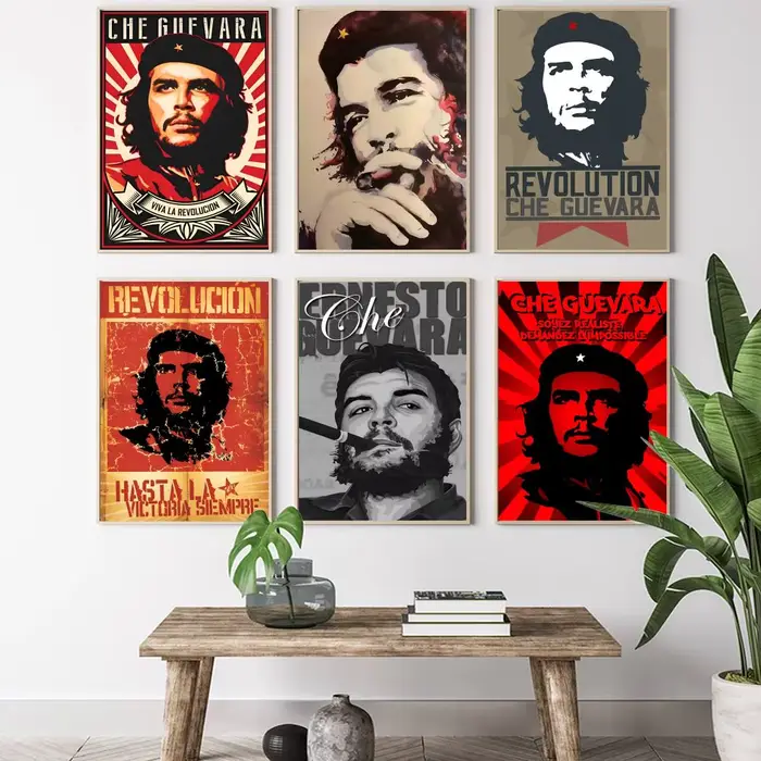 Célébrité héroïne révolutionnaire Che Guevara peinture calligraphie HD toile affiche salon chambre bar décoration esthétique