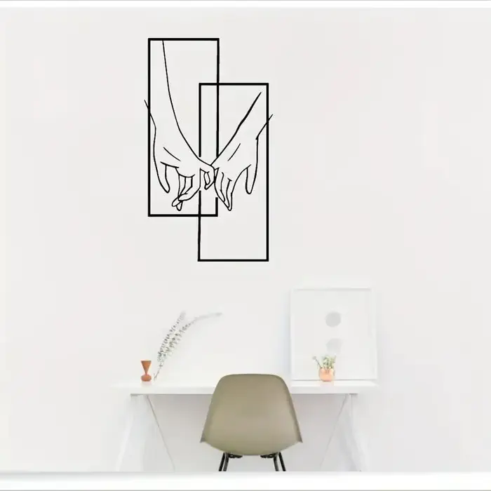 Affiche d'art de couple de mains tenant la main pour hommes et femmes