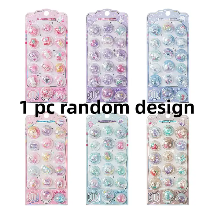 Autocollants 3D en forme de capsules de dessins animés mignons pour la décoration, le scrapbooking,