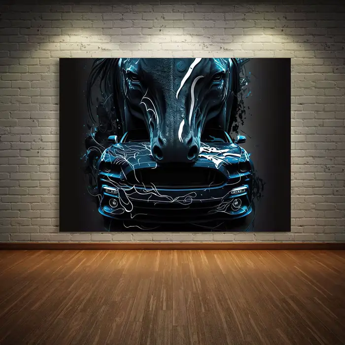 Peinture sur Toile Inspirée de la Voiture Vintage