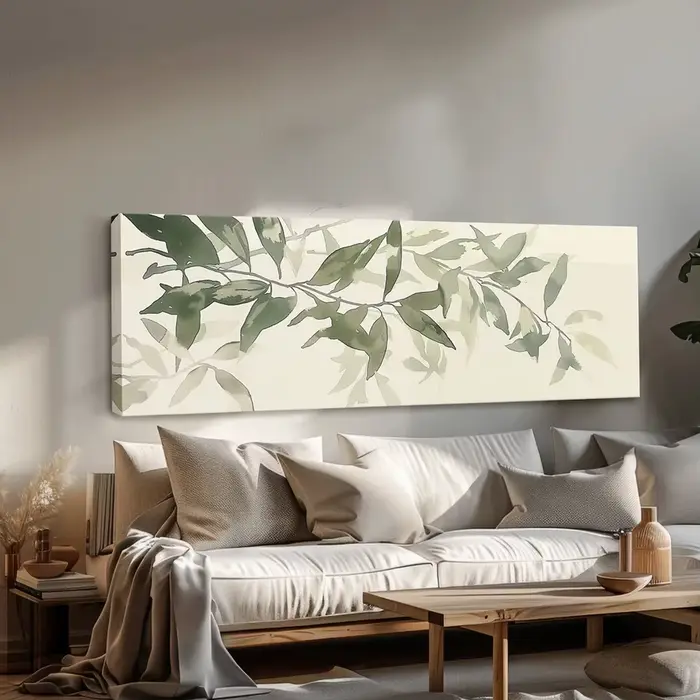 Toile imprimée plante verte sauge