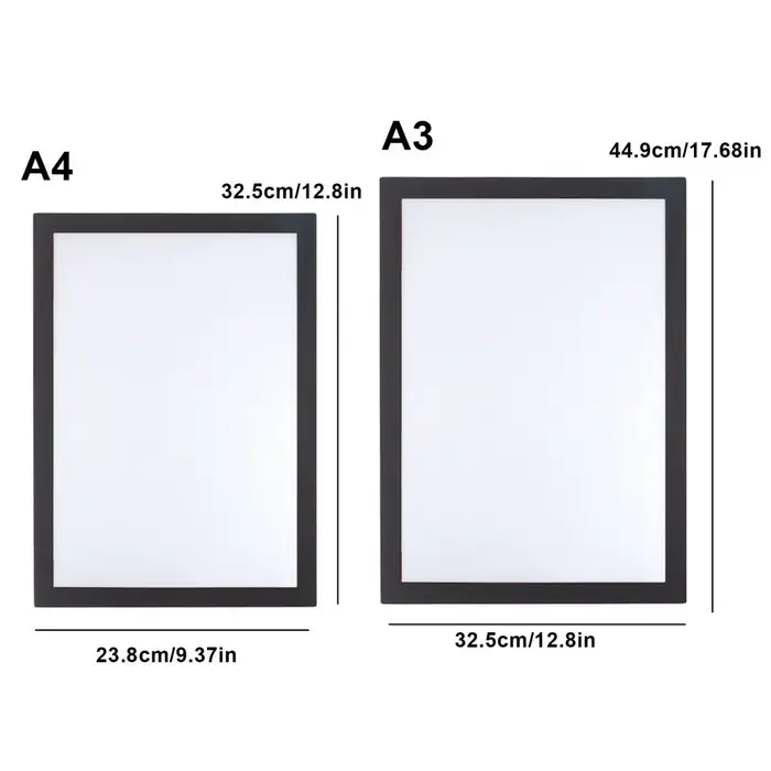 Cadre photo magnétique A3/A4 à fixer au mur