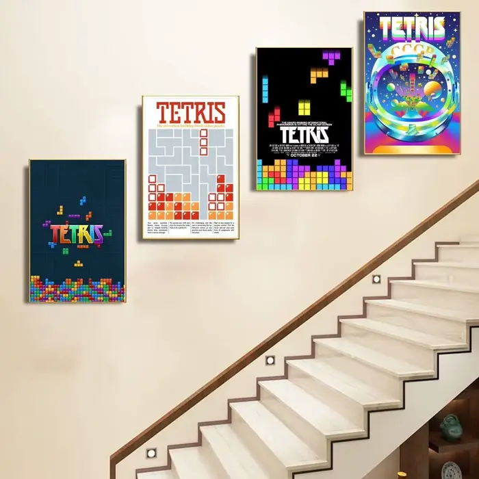 Affiche de bloc de jeu t-tris
