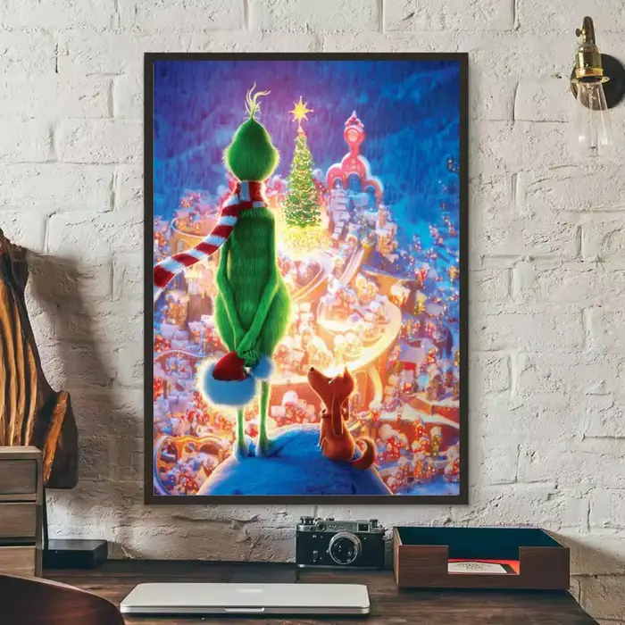 Classique chaud joyeux noël le G-Grinch affiche autocollant parfait auto-adhésif mur Art conçu pour 