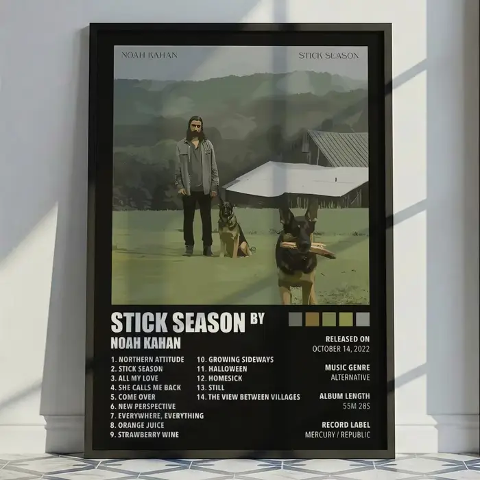 Affiche de chanteur folk-pop n-noah Kahan, décoration murale polyvalente HD imperméable, auto-adhési